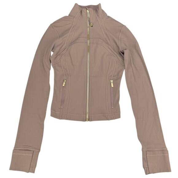 LULULEMON Define Cropped Jacket Size 2 Nulu Taupetastic / Gold - Picture 5 of 9